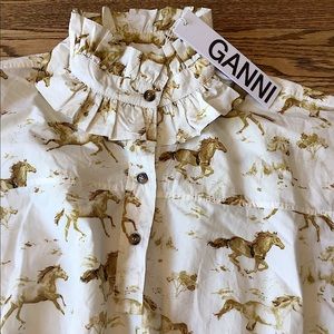 NWT GANNI Horse print Mini-Dress